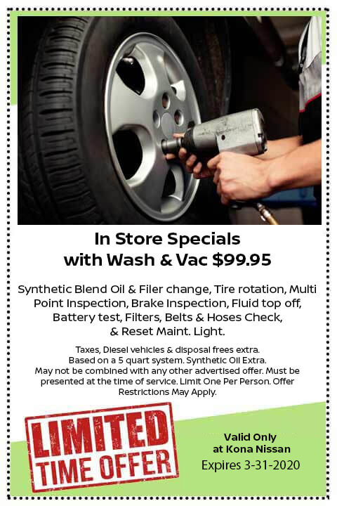 oil change coupon kona nissan hawaii