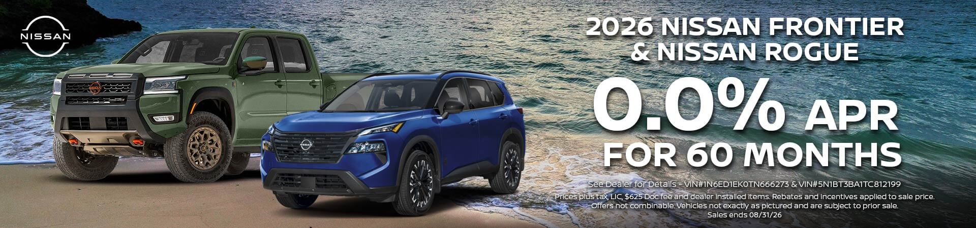 2026 Nissan Rogue & Frontier Additional Savings