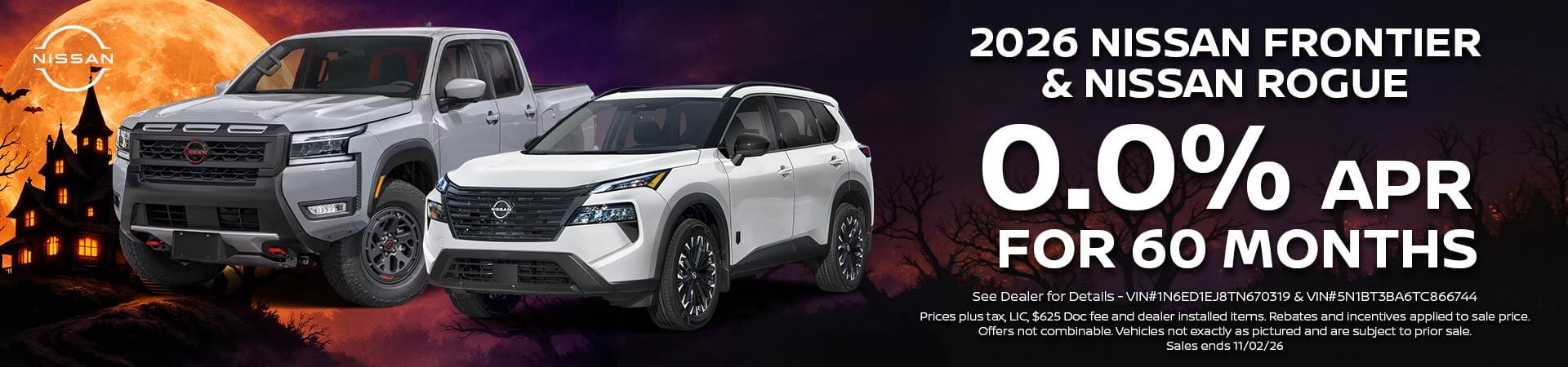 2026 Nissan Rogue & Frontier Additional Savings