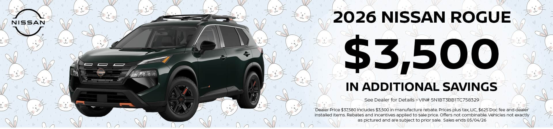 2026 Nissan Rogue Additional Savings