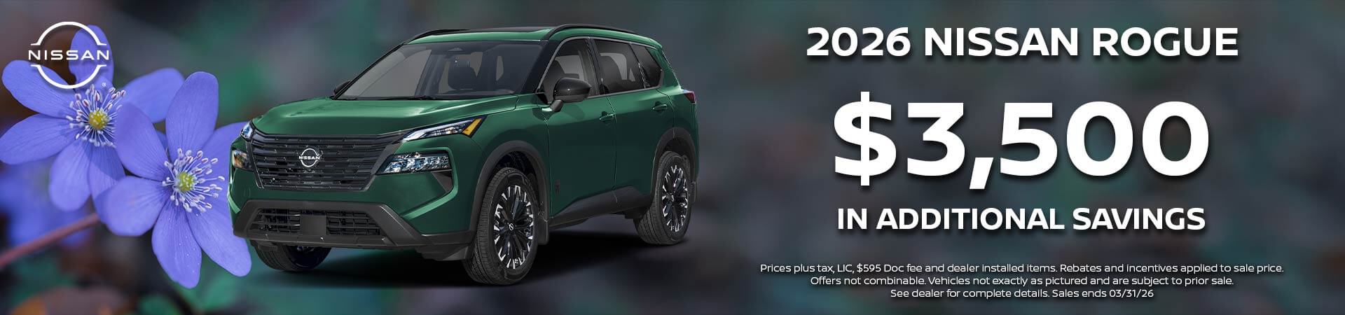 2026 Nissan Rogue Additional Savings