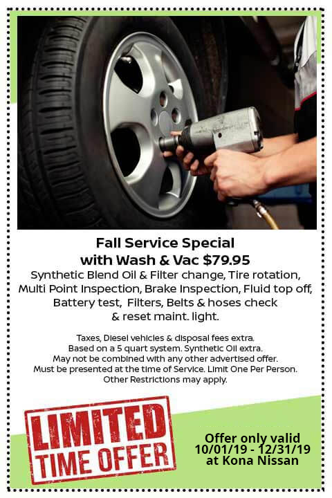 oil change coupon kona nissan hawaii