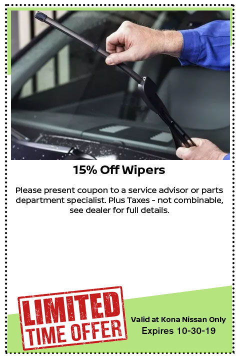 Windshield wiper coupon Kona NIssan