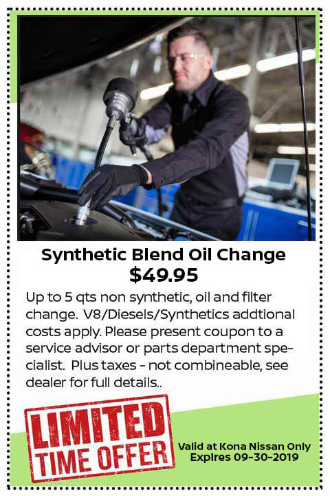 oil change coupon kona nissan hawaii