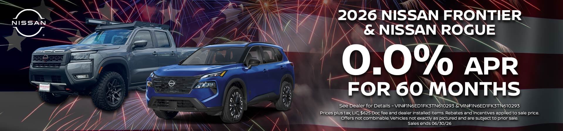 2026 Nissan Rogue & Frontier Additional Savings